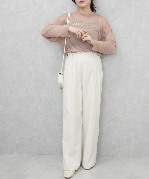 SELECT LEVERY(セレクトリベリー)の「接触冷感 イージーケアツイルツータックパンツ(その他パンツ・レディース・アイボリー/ブラック/ベージュ/チャコール・MEDIUM)」の7枚目の写真