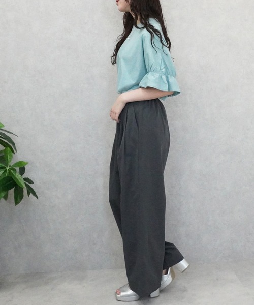 SELECT LEVERY(セレクトリベリー)の「接触冷感 イージーケアツイルツータックパンツ(その他パンツ・レディース・アイボリー/ブラック/ベージュ/チャコール・MEDIUM)」の12枚目の写真