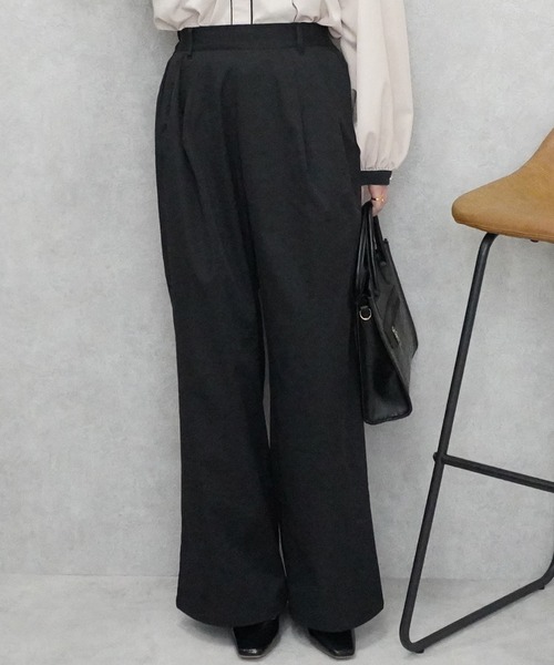 SELECT LEVERY(セレクトリベリー)の「接触冷感 イージーケアツイルツータックパンツ(その他パンツ・レディース・アイボリー/ブラック/ベージュ/チャコール・MEDIUM)」の14枚目の写真
