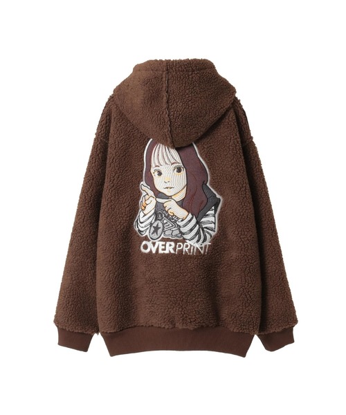 over print(オーバープリント)の「【over print】SING GIRL BONDING BOA HOODIE(パーカー・レディース・ブラウン/グレー/ブラック・MEDIUM/LARGE)」の6枚目の写真