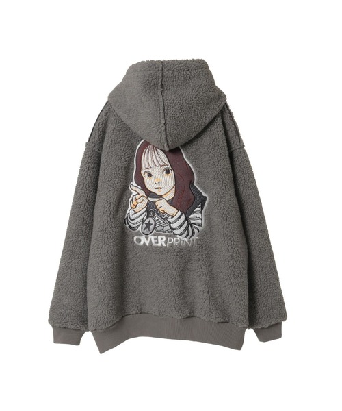 over print(オーバープリント)の「【over print】SING GIRL BONDING BOA HOODIE(パーカー・レディース・ブラウン/グレー/ブラック・MEDIUM/LARGE)」の10枚目の写真