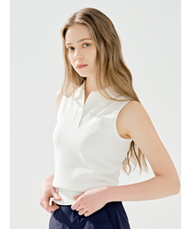 LORDLOAR（ロードロアル）の「シグニチャーカラー ノースリーブニット WHITE（ニット/セーター）」