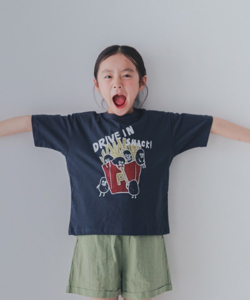 jeans-b 2nd(ジーンズベーセカンド)の「Jeans-b 2nd/ジーンズベーセカンド POTATOTシャツ(Tシャツ/カットソー・キッズ・ネイビー/ピンク/オフホワイト・160cm/150cm/140cm/130cm/120cm/110cm)」の1枚目の写真
