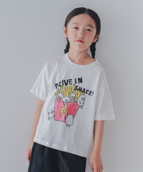 jeans-b 2nd(ジーンズベーセカンド)の「Jeans-b 2nd/ジーンズベーセカンド POTATOTシャツ(Tシャツ/カットソー・キッズ・ネイビー/ピンク/オフホワイト・160cm/150cm/140cm/130cm/120cm/110cm)」の2枚目の写真
