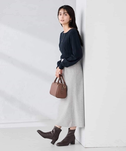 a.v.v(アーヴェヴェ)の「アーガイルパフスリーブニット(ニット/セーター・レディース・ネイビー/クリーム・39)」の14枚目の写真