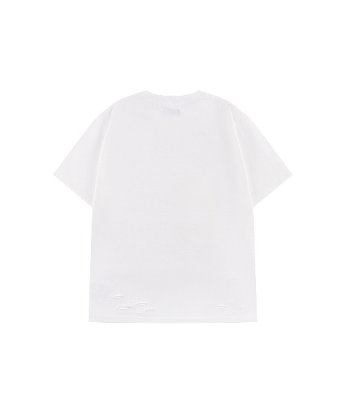 Hypolygon（ハイポリゴン）の「Tシャツ｜Distressed Tee｜Hypolygon（Tシャツ/カットソー・メンズ・ホワイト/ブラック・SMALL/MEDIUM/LARGE）」の10枚目の写真