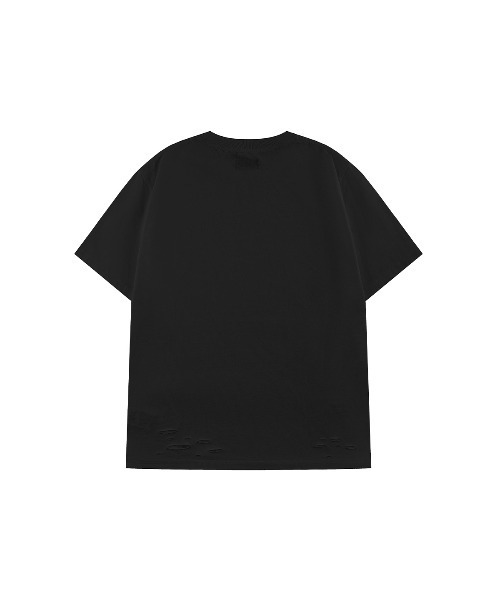 Hypolygon（ハイポリゴン）の「Tシャツ｜Distressed Tee｜Hypolygon（Tシャツ/カットソー・メンズ・ホワイト/ブラック・SMALL/MEDIUM/LARGE）」の3枚目の写真