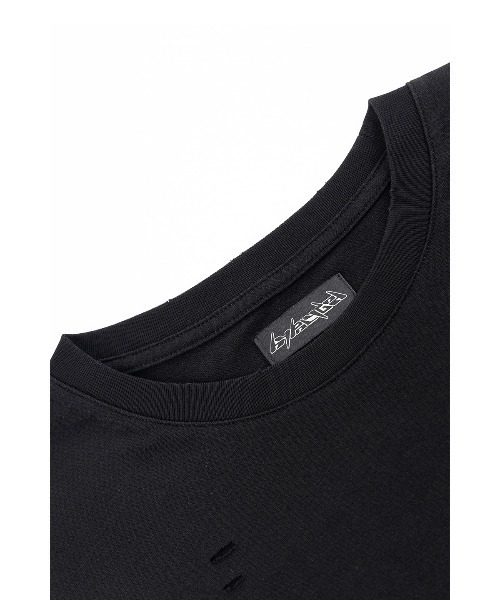 Hypolygon（ハイポリゴン）の「Tシャツ｜Distressed Tee｜Hypolygon（Tシャツ/カットソー・メンズ・ホワイト/ブラック・SMALL/MEDIUM/LARGE）」の4枚目の写真