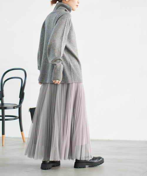 Spick & Span(スピックアンドスパン)の「《追加2》ランダムチュールプリーツスカート(スカート・レディース・グレー/モカ・36/38)」の10枚目の写真