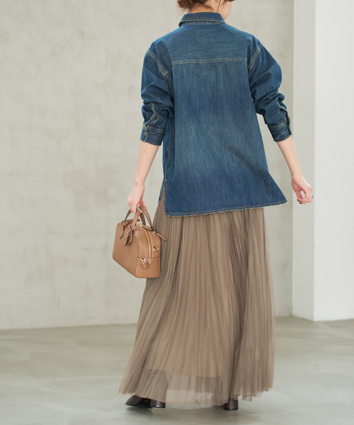 Spick & Span(スピックアンドスパン)の「《追加2》ランダムチュールプリーツスカート(スカート・レディース・グレー/モカ・36/38)」の18枚目の写真