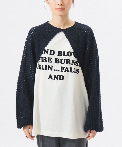 BEAMS BOY（ビームスボーイ）の「レース ニット ボレロ（ニット/セーター・レディース・ホワイト系その他7/ネイビー・ONE SIZE）」の12枚目の写真