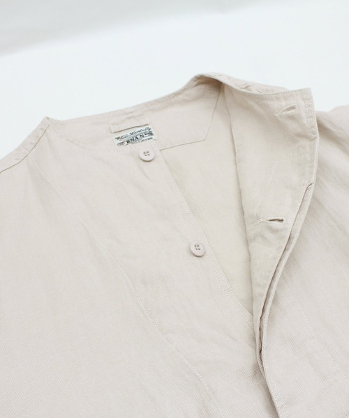 RNA-N（アールエヌエーエヌ）の「J2180 リネンツイルジャケット（ノーカラージャケット・レディース・ライトホワイト/ブラック・FREE）」の15枚目の写真