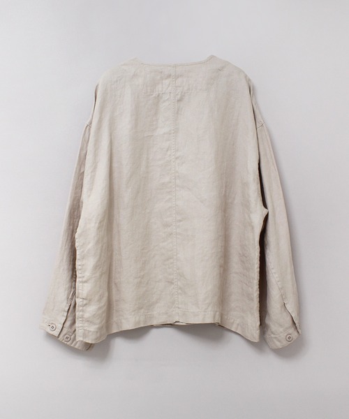 RNA-N（アールエヌエーエヌ）の「J2180 リネンツイルジャケット（ノーカラージャケット・レディース・ライトホワイト/ブラック・FREE）」の7枚目の写真