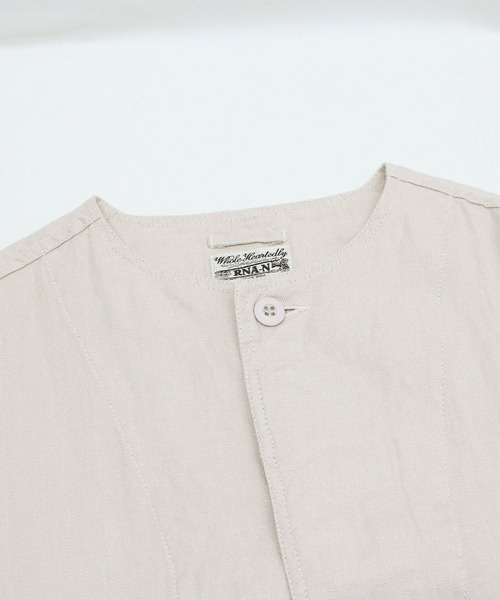 RNA-N（アールエヌエーエヌ）の「J2180 リネンツイルジャケット（ノーカラージャケット・レディース・ライトホワイト/ブラック・FREE）」の19枚目の写真