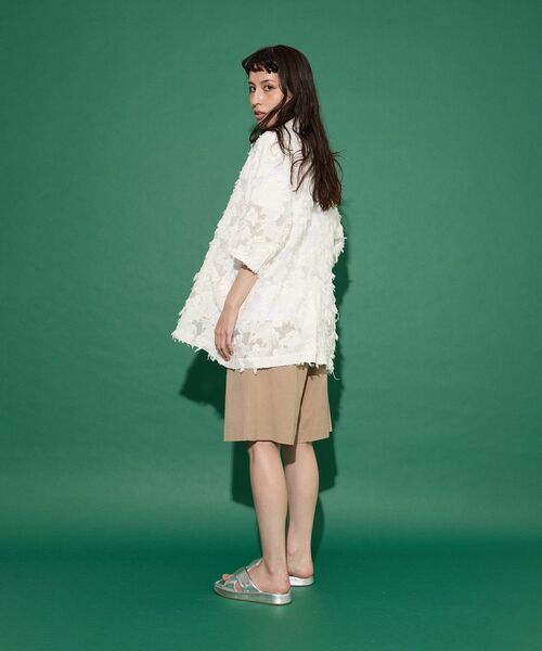 GARAGE OF GOOD CLOTHING（ガレージオブグッドクロージング）の「ジャガード半袖ジャケット（テーラードジャケット・レディース・ホワイト/ブラック・FREE）」の12枚目の写真