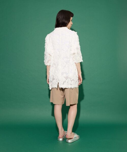 GARAGE OF GOOD CLOTHING（ガレージオブグッドクロージング）の「ジャガード半袖ジャケット（テーラードジャケット・レディース・ホワイト/ブラック・FREE）」の13枚目の写真