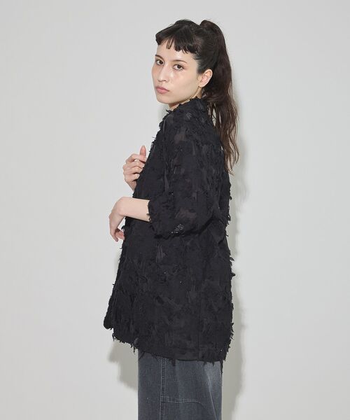 GARAGE OF GOOD CLOTHING（ガレージオブグッドクロージング）の「ジャガード半袖ジャケット（テーラードジャケット・レディース・ホワイト/ブラック・FREE）」の15枚目の写真