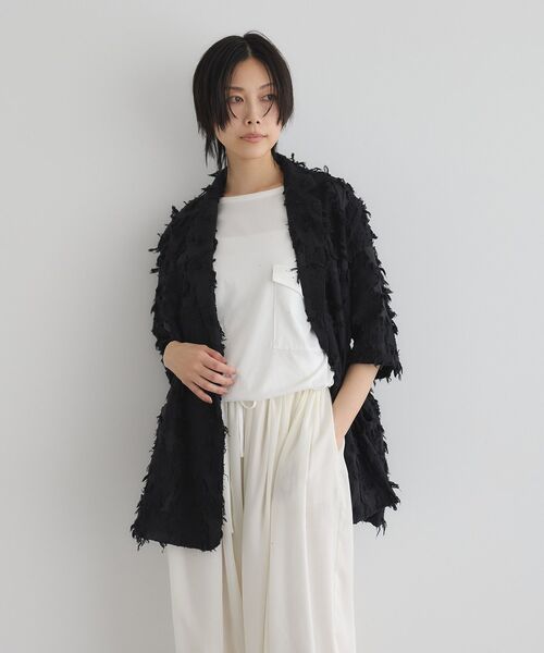 GARAGE OF GOOD CLOTHING（ガレージオブグッドクロージング）の「ジャガード半袖ジャケット（テーラードジャケット・レディース・ホワイト/ブラック・FREE）」の22枚目の写真