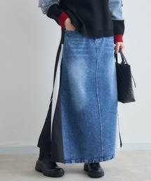 Paradise Picnic | デニム異素材切替ロングスカート(スカート)