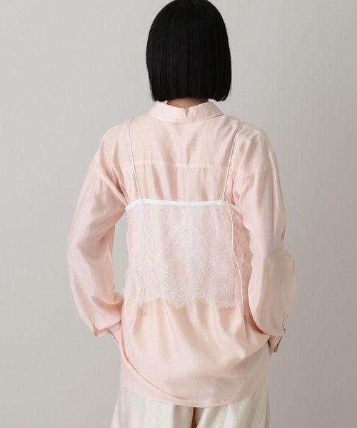 A part by（アパートバイ）の「【セットアイテム】キャミセットシャツ（シャツ/ブラウス・レディース・オフホワイト/ピンク系その他/ライトブルー・FREE）」の6枚目の写真