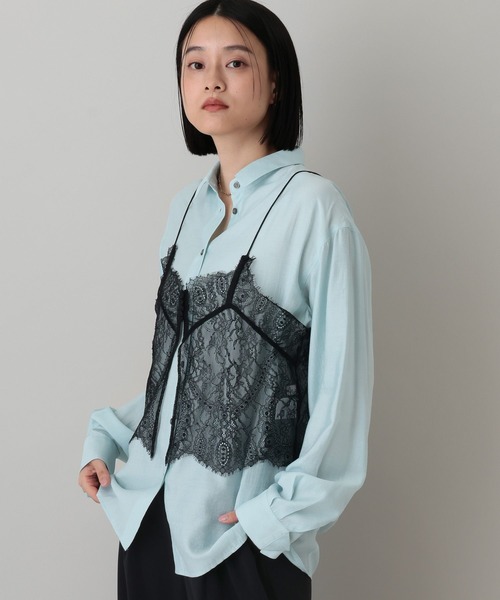 A part by（アパートバイ）の「【セットアイテム】キャミセットシャツ（シャツ/ブラウス・レディース・オフホワイト/ピンク系その他/ライトブルー・FREE）」の9枚目の写真