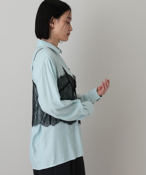 A part by（アパートバイ）の「【セットアイテム】キャミセットシャツ（シャツ/ブラウス・レディース・オフホワイト/ピンク系その他/ライトブルー・FREE）」の10枚目の写真