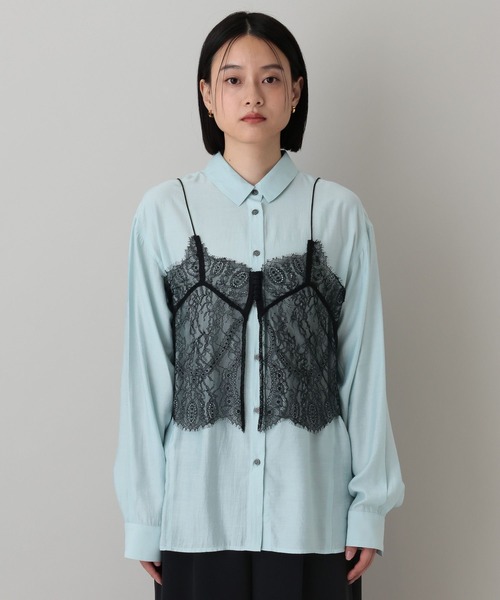 A part by（アパートバイ）の「【セットアイテム】キャミセットシャツ（シャツ/ブラウス・レディース・オフホワイト/ピンク系その他/ライトブルー・FREE）」の13枚目の写真