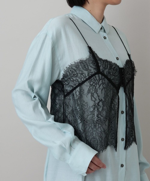 A part by（アパートバイ）の「【セットアイテム】キャミセットシャツ（シャツ/ブラウス・レディース・オフホワイト/ピンク系その他/ライトブルー・FREE）」の17枚目の写真