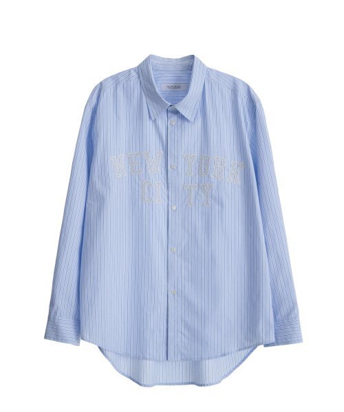 FROM ARLES(フロムアルル)の「オーバーサイズクラシックストライプシャツ / ニューヨーク(シャツ/ブラウス・メンズ・ブルー・L)」の4枚目の写真