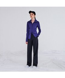 SPANDEX SLIM SHIRTS BLUE