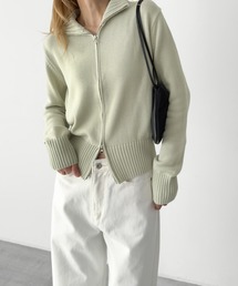 CANAL JEAN | El mar　コットンブレンドリブZIPニット(ニット/セーター)