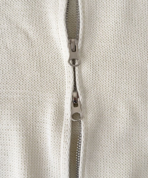 CANAL JEAN（キャナルジーン）の「El mar　コットンブレンドリブZIPニット（ニット/セーター・レディース・ミント/オフホワイト・ONE SIZE）」の15枚目の写真