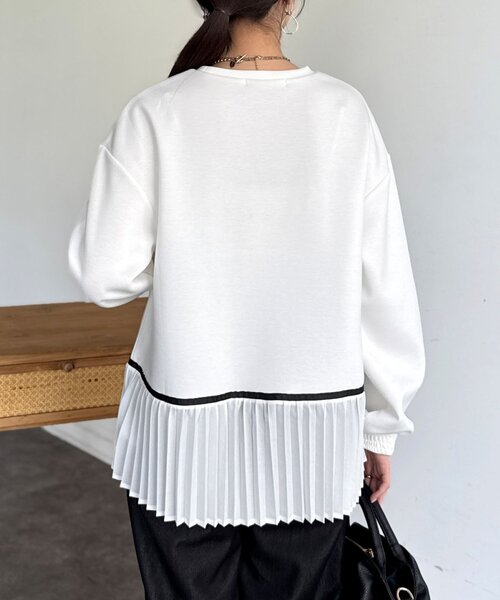 Chez toi(シェトワ)の「裾プリーツ切替プルオーバー(Tシャツ/カットソー・レディース・ミント/ブラック/ホワイト・FREE)」の8枚目の写真