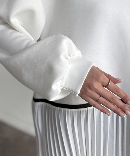 Chez toi(シェトワ)の「裾プリーツ切替プルオーバー(Tシャツ/カットソー・レディース・ミント/ブラック/ホワイト・FREE)」の18枚目の写真