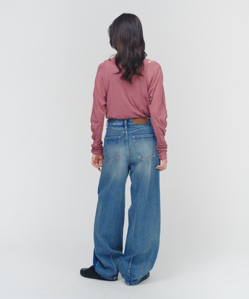 THINGS THAT MATTER(シングス ザット マター)の「CURVE SILHOUETTE DENIM / カーブ シルエット デニム / バルーン / バレルレッグ(デニムパンツ・レディース・ブラック/ブルー・1/2)」の12枚目の写真