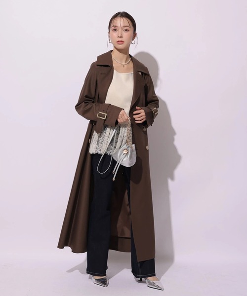 Mystrada(マイストラーダ)の「ロングトレンチコート(ダウンジャケット/コート・レディース・イエロー系その他/ブラウン・38/36/34)」の4枚目の写真
