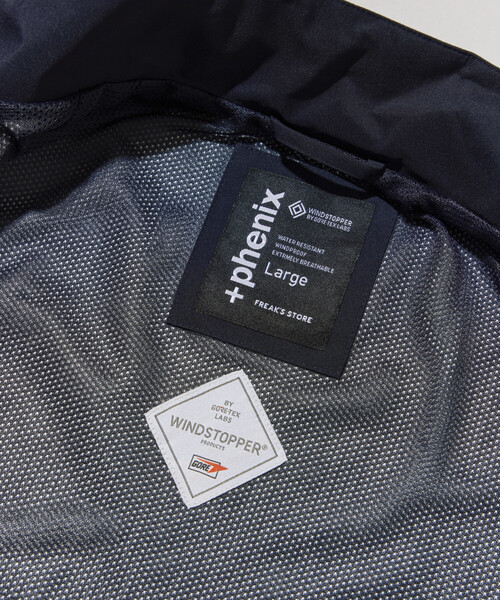 +phenix(プラスフェニックス)の「+phenix/プラスフェニックス 別注 GORE-TEX WINDSTOPPER HARRINGTON JACKET/ゴアテックス ウインドストッパー ハリントン ジャケット(ブルゾン・メンズ・グレー/ネイビー/ブラック・LARGE/MEDIUM/SMALL)」の15枚目の写真