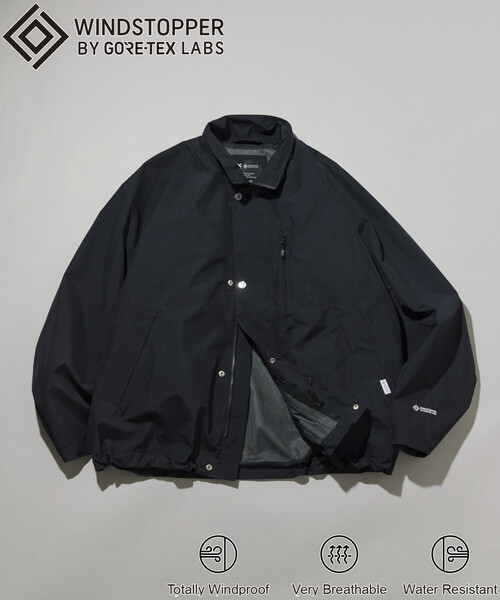 +phenix(プラスフェニックス)の「+phenix/プラスフェニックス 別注 GORE-TEX WINDSTOPPER HARRINGTON JACKET/ゴアテックス ウインドストッパー ハリントン ジャケット(ブルゾン・メンズ・グレー/ネイビー/ブラック・LARGE/MEDIUM/SMALL)」の4枚目の写真