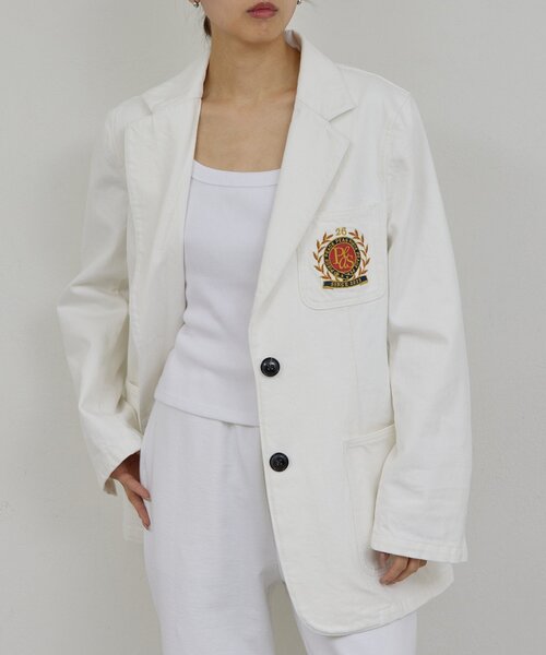 GALLARDAGALANTE（ガリャルダガランテ）の「【PEAS】【セットアップ対応】デニムブレザー（デニムジャケット・レディース・ブルー/ホワイト・FREE）」の2枚目の写真