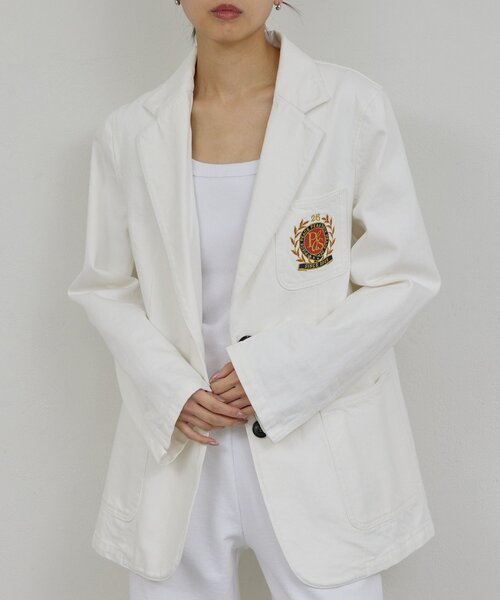 GALLARDAGALANTE（ガリャルダガランテ）の「【PEAS】【セットアップ対応】デニムブレザー（デニムジャケット・レディース・ブルー/ホワイト・FREE）」の3枚目の写真