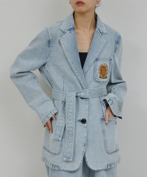 GALLARDAGALANTE（ガリャルダガランテ）の「【PEAS】【セットアップ対応】デニムブレザー（デニムジャケット・レディース・ブルー/ホワイト・FREE）」の14枚目の写真