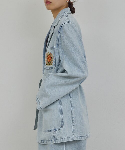 GALLARDAGALANTE（ガリャルダガランテ）の「【PEAS】【セットアップ対応】デニムブレザー（デニムジャケット・レディース・ブルー/ホワイト・FREE）」の15枚目の写真
