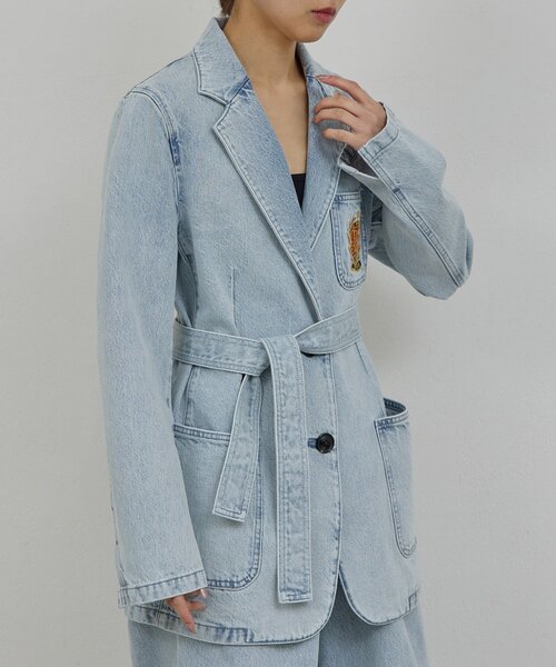 GALLARDAGALANTE（ガリャルダガランテ）の「【PEAS】【セットアップ対応】デニムブレザー（デニムジャケット・レディース・ブルー/ホワイト・FREE）」の16枚目の写真