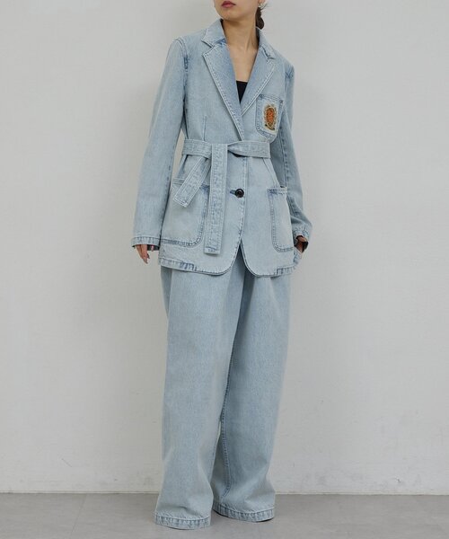 GALLARDAGALANTE（ガリャルダガランテ）の「【PEAS】【セットアップ対応】デニムブレザー（デニムジャケット・レディース・ブルー/ホワイト・FREE）」の18枚目の写真