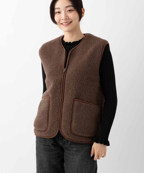 COLD BREAKER(コールドブレーカー)の「COLD BREAKER WOOL VEST PEPTICO コールドブレイカー ウールベスト(ベスト・レディース・ライトベージュ/チョコ/チャコールグレー/ナチュラル/ブラック/シルバーグレー・MEDIUM/SMALL/X-SMALL)」の1枚目の写真