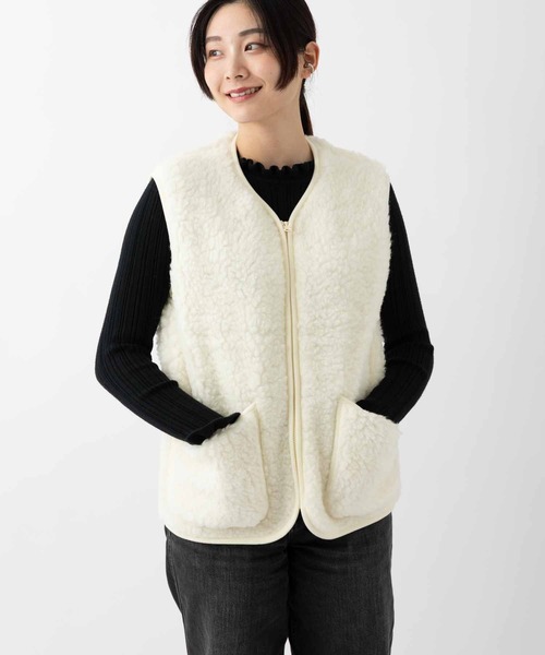 COLD BREAKER(コールドブレーカー)の「COLD BREAKER WOOL VEST PEPTICO コールドブレイカー ウールベスト(ベスト・レディース・ライトベージュ/チョコ/チャコールグレー/ナチュラル/ブラック/シルバーグレー・MEDIUM/SMALL/X-SMALL)」の5枚目の写真