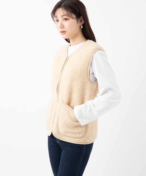 COLD BREAKER(コールドブレーカー)の「COLD BREAKER WOOL VEST PEPTICO コールドブレイカー ウールベスト(ベスト・レディース・ライトベージュ/チョコ/チャコールグレー/ナチュラル/ブラック/シルバーグレー・MEDIUM/SMALL/X-SMALL)」の6枚目の写真