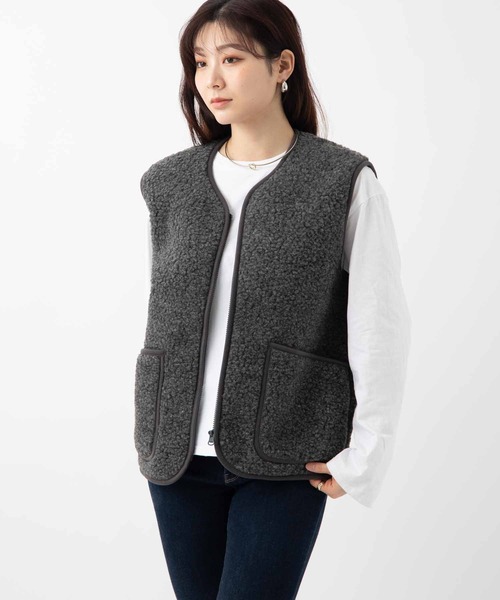 COLD BREAKER(コールドブレーカー)の「COLD BREAKER WOOL VEST PEPTICO コールドブレイカー ウールベスト(ベスト・レディース・ライトベージュ/チョコ/チャコールグレー/ナチュラル/ブラック/シルバーグレー・MEDIUM/SMALL/X-SMALL)」の3枚目の写真