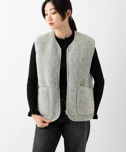 COLD BREAKER(コールドブレーカー)の「COLD BREAKER WOOL VEST PEPTICO コールドブレイカー ウールベスト(ベスト・レディース・ライトベージュ/チョコ/チャコールグレー/ナチュラル/ブラック/シルバーグレー・MEDIUM/SMALL/X-SMALL)」の4枚目の写真