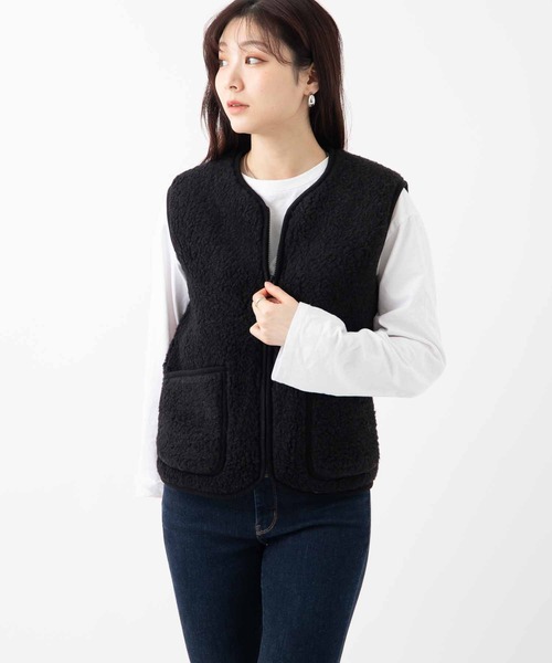 COLD BREAKER(コールドブレーカー)の「COLD BREAKER WOOL VEST PEPTICO コールドブレイカー ウールベスト(ベスト・レディース・ライトベージュ/チョコ/チャコールグレー/ナチュラル/ブラック/シルバーグレー・MEDIUM/SMALL/X-SMALL)」の2枚目の写真